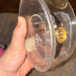 LORUS Vintage antique Minnie Mouse leather and Gold Watch